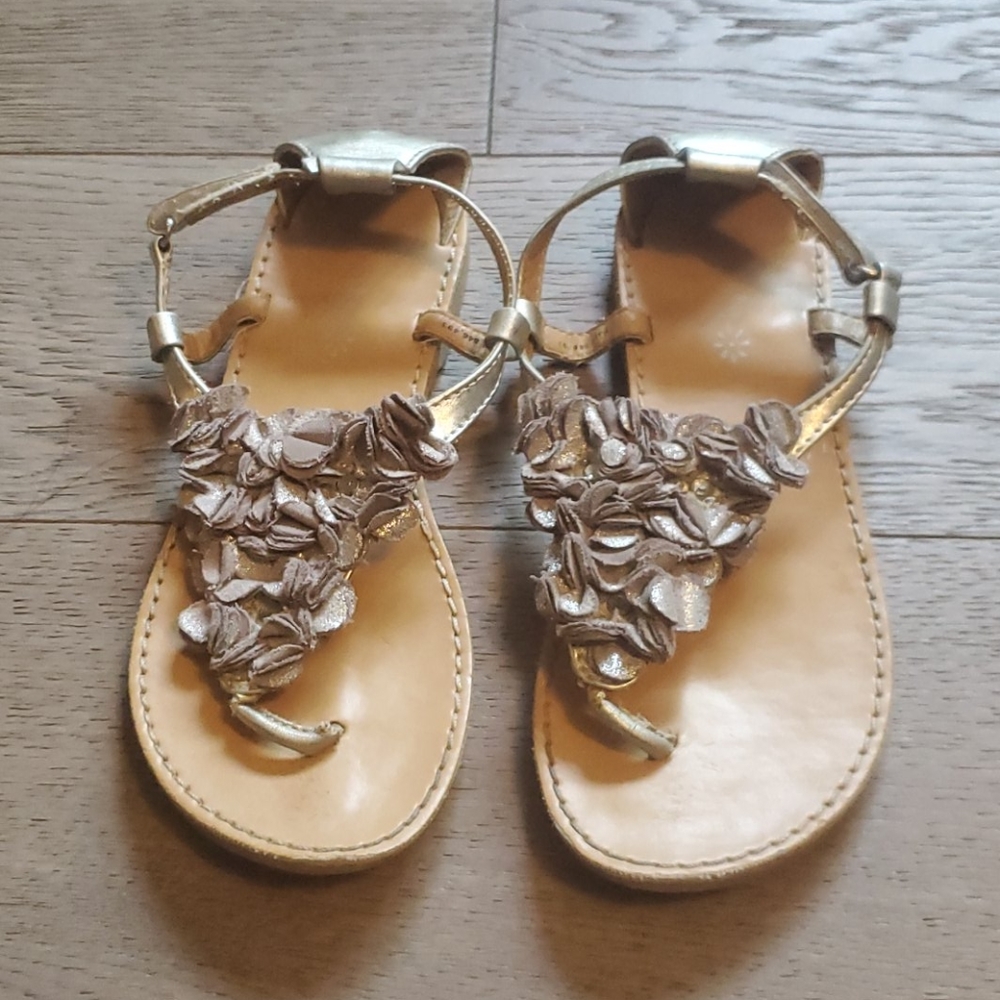 Girl's sandals size 1- metallic